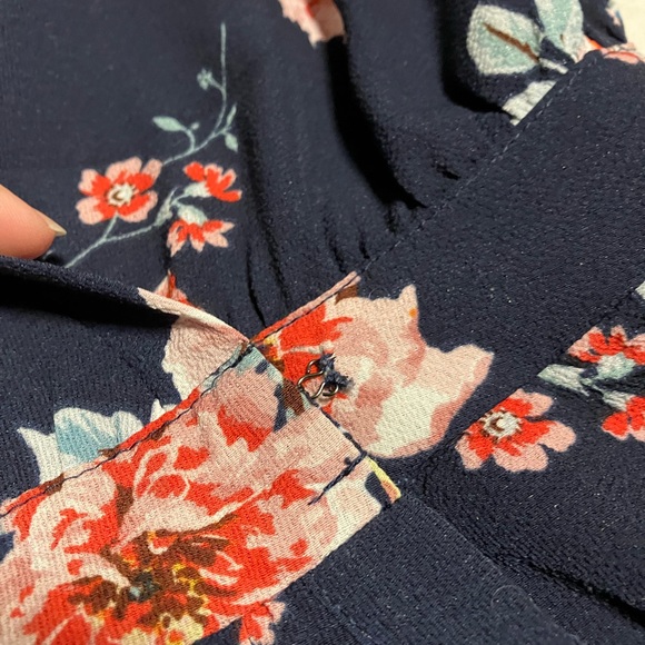 Women’s Navy with Pink Flowers Andreé by Unit Dress - Picture 4 of 6